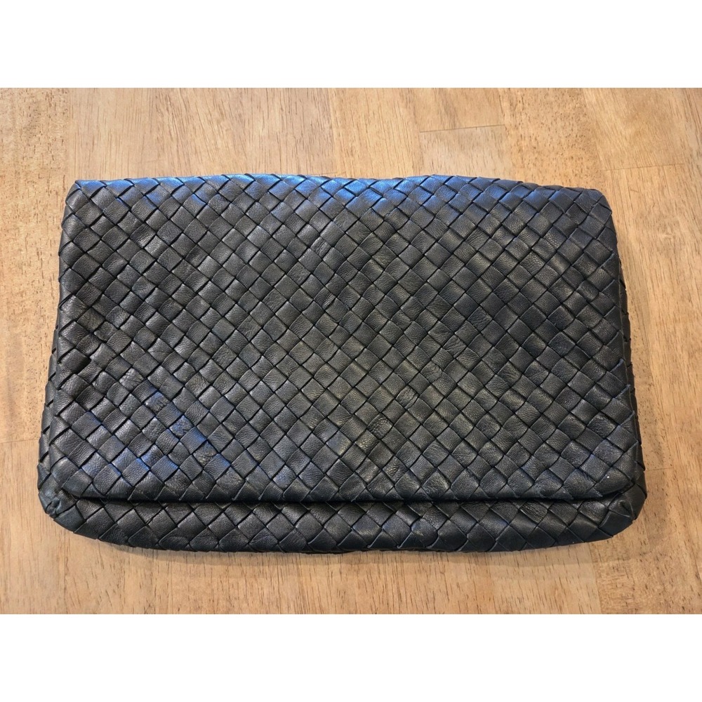 Christopher.com woven black clutch